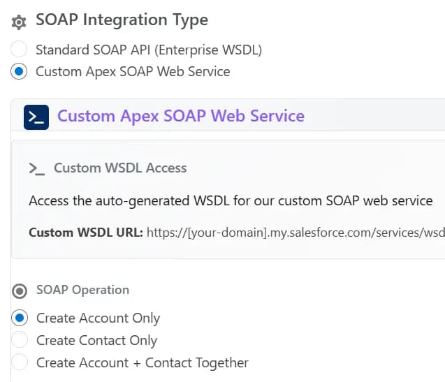 Salesforce SOAP Inbound Integration with Custom Business Process