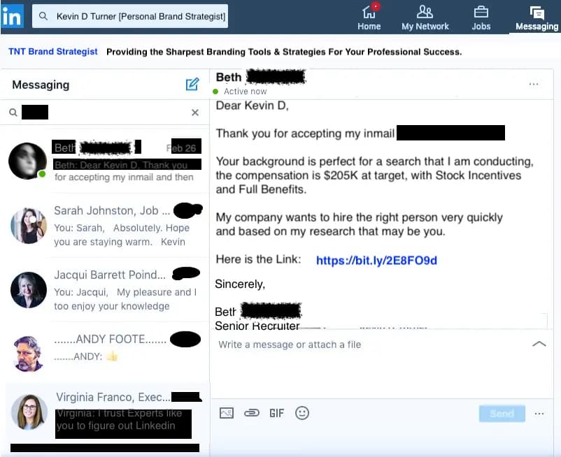 The Trojan Horse Job Interview on LinkedIn