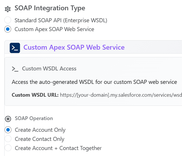 Salesforce SOAP Inbound Integration with Custom Business Process