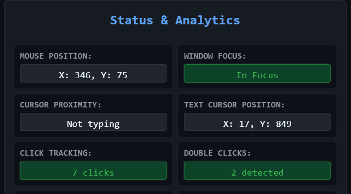Cursor & Focus Mouse Tracking Notepad, Web User Click Stream Marketing Data Analysis