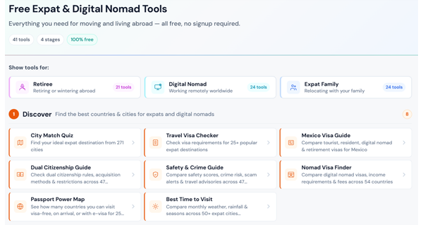 ExpatsLIST.org - Free Relocation Platform with 41 Tools for Expats & Digital Nomads